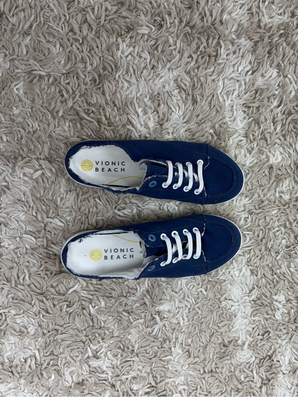 Vionic Navy Canvas Lace-Up Sneakers